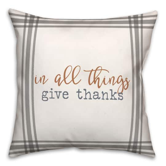 Give Thanks Fall Throw Pillow